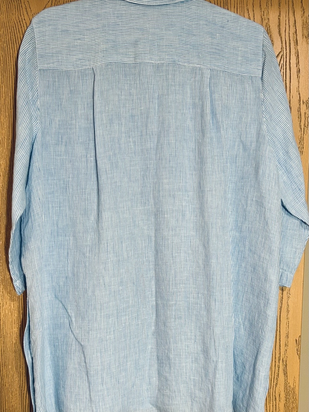 J.Jill Love Linen Women's Pin Stripe 1/2 Button Tunic/ Shirt Coastal Size M - Picture 4 of 5